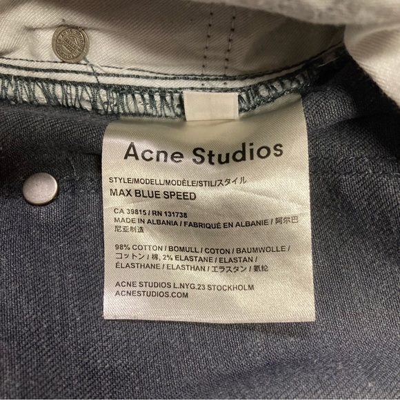 Acne Studios max blue speed slim jeans 30x32 great condition dark grey - Picture 4 of 6
